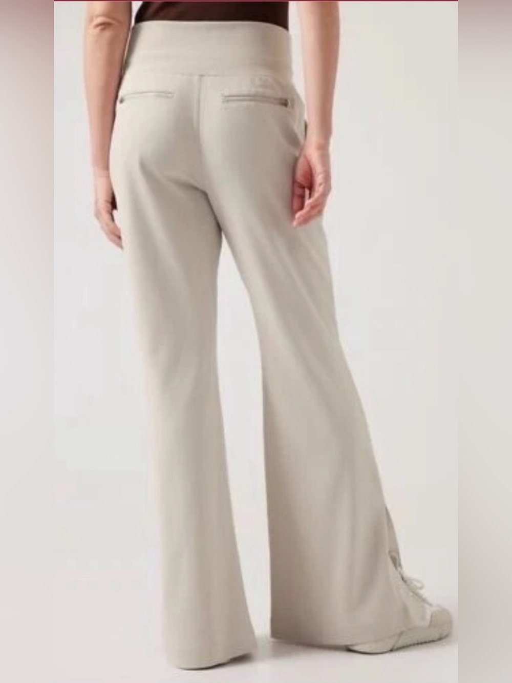 Athleta Venice High Rise Wide Leg Hem Slit Cream - You will love wearing them! - Picture 2 of 4